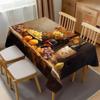 Retro Wine Bottles Tablecloth Glasses Grapes Modern Oil Painting Table Cover Wrinkle Resistant Kitchen Party Decoration