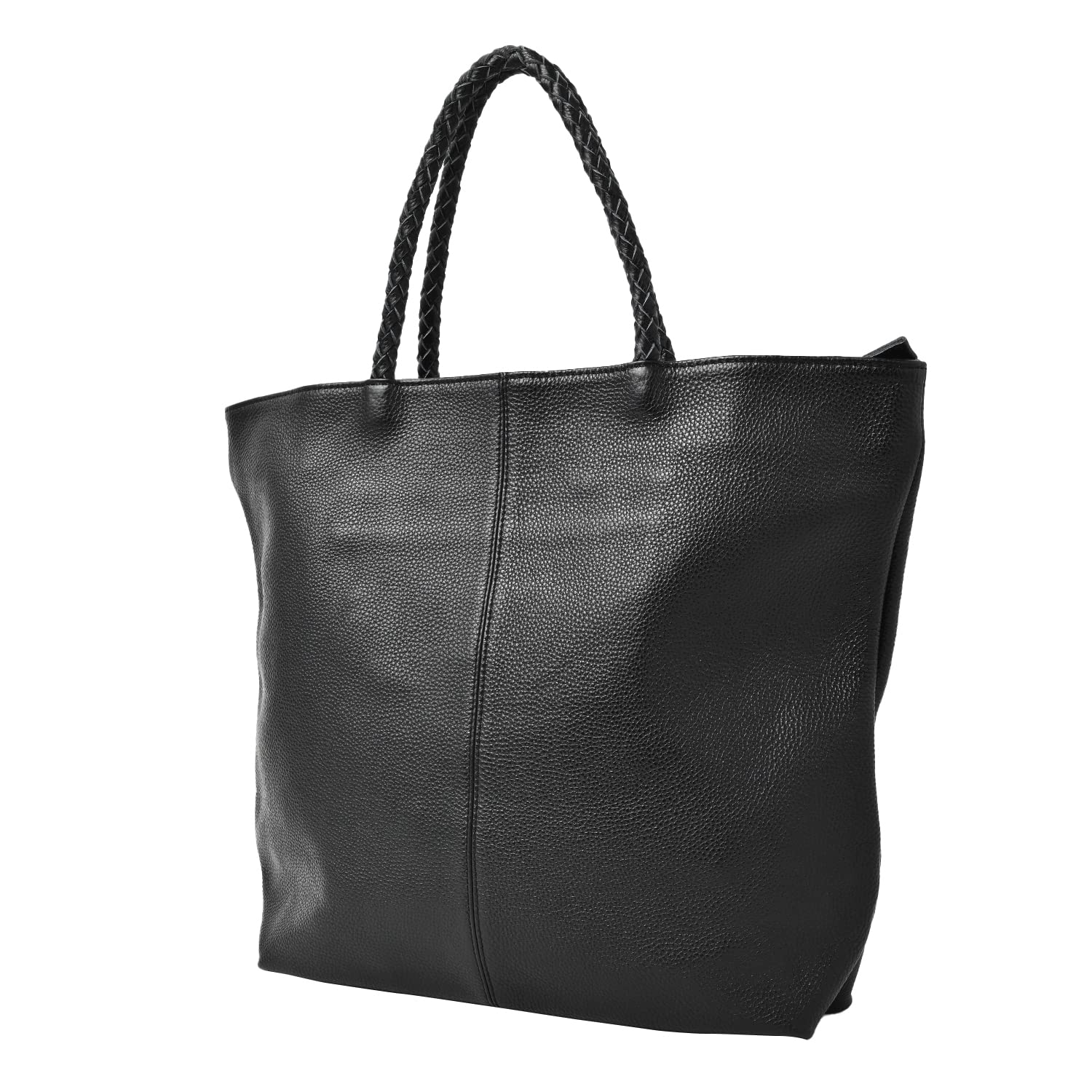 

Genuine Leather Tote Bag Leather Business Bag A4 Large Capacity Large Travel Rochelle Black [Notre Favorie] Men s чорний