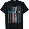 God Bless America - Patriotic Christian Cross USA Flag T-Shirt
