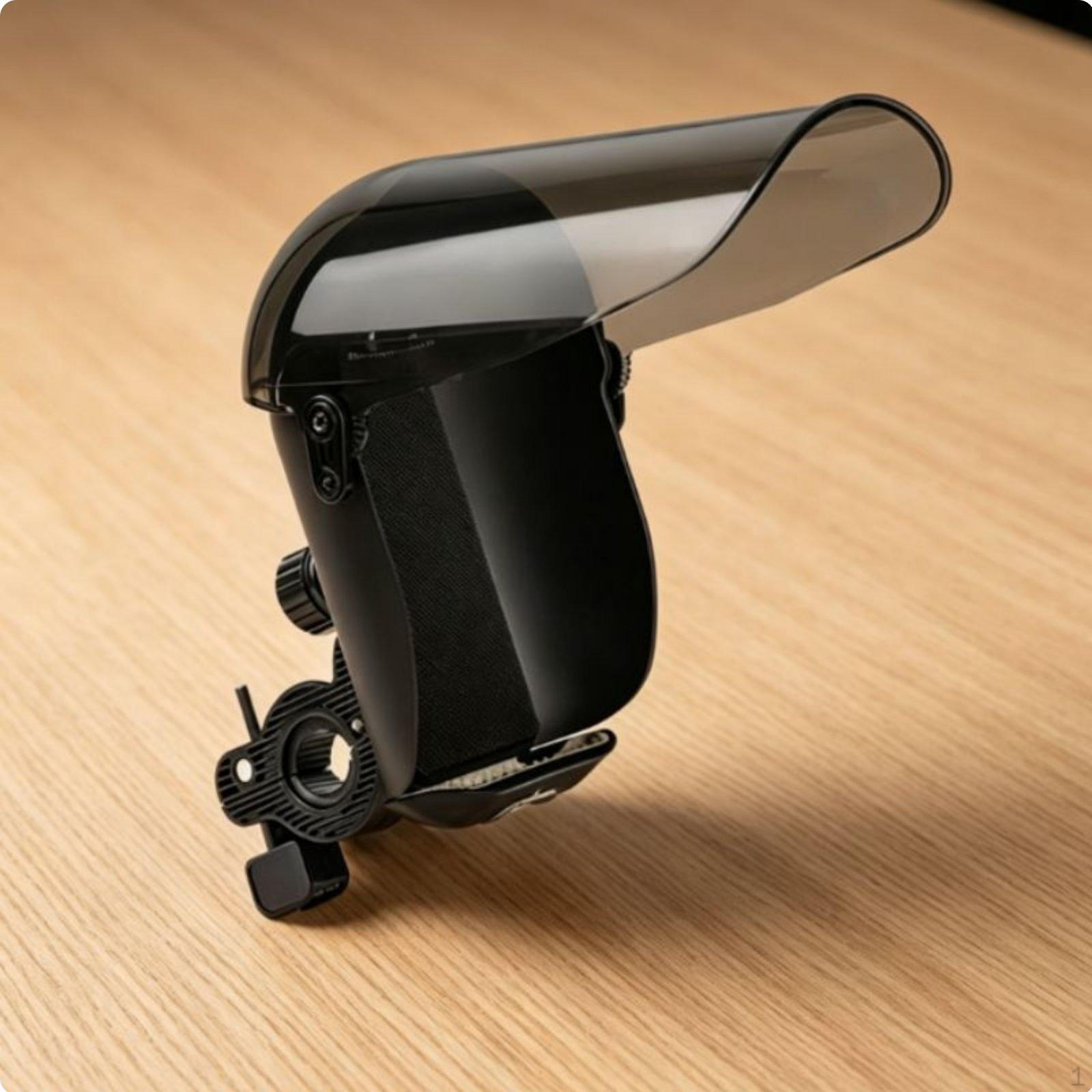 Motorcycle Phone Holder Rainproof WeatherResistant Direction Guide Shockproof Rain Black Abs Handlebar