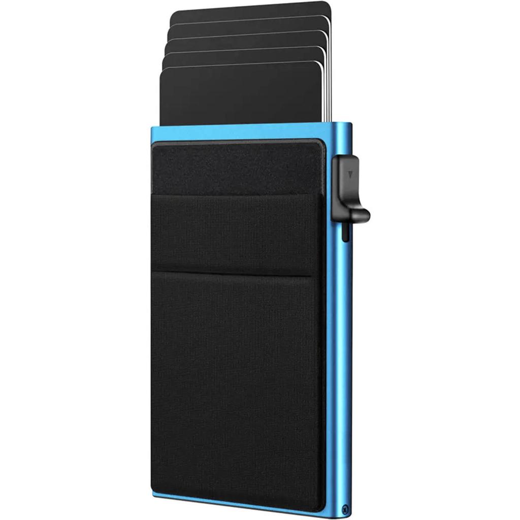 Men's RFID Aluminum Card Holder: In-Stock, Side-Push Design