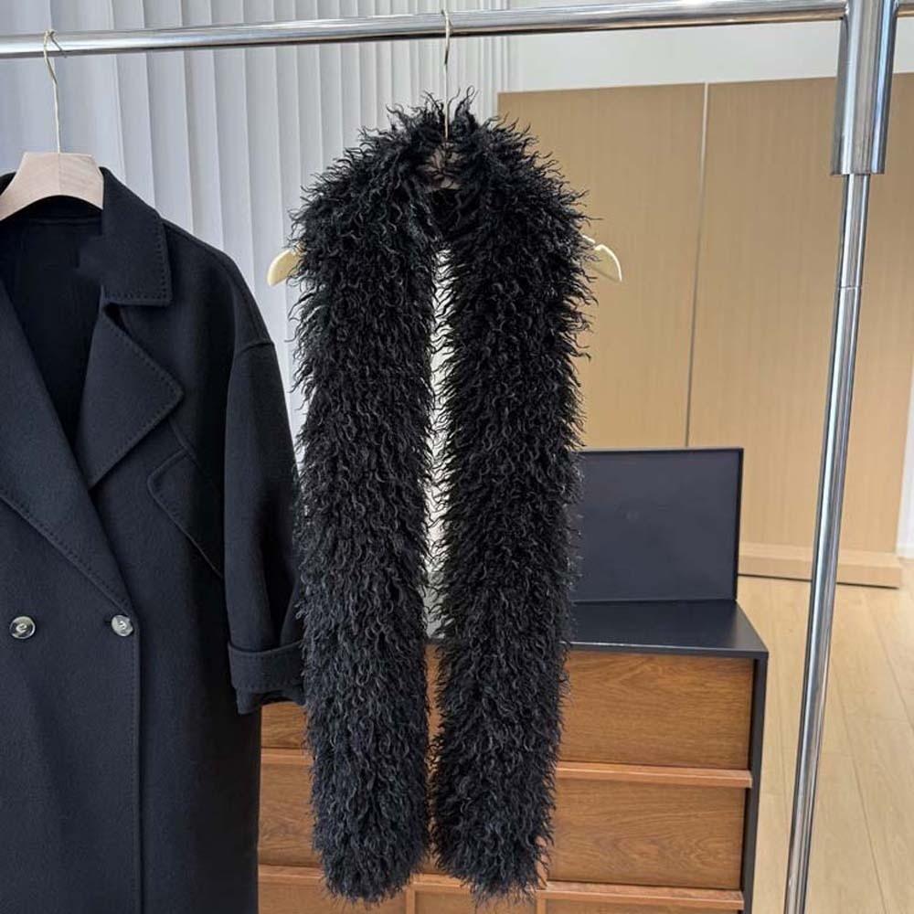 Soft Faux Fur Scarf Thick Curly Fur Wrap Shaggy Warm Stole Fluffy Winter Shawl Winter Vacation