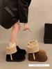 Flip-over Snow Boots, Women's Four-season Foreign Style Two Wear Non-slip Warm Medium Tube Short Boots, Velvet Northeast Large Cotton Shoes