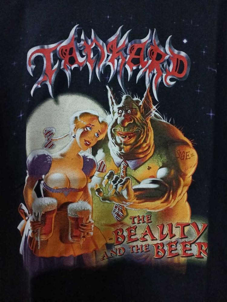 Tankard The Beauty And The Beer Black T-Shirt Cotton Unisex S-5XL BO983 Unisex T-Shirt XXXL