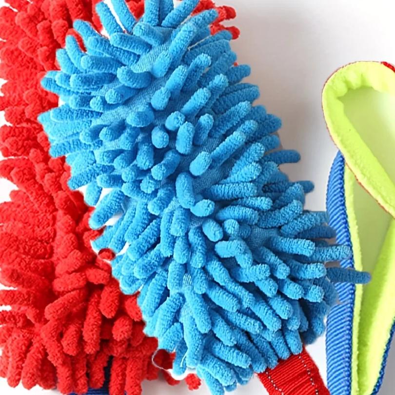 Durable Dog Toys for Aggressive Chewers - Soft Plush Pulling Rope Chew Toy with Sturdy Handle, Interactive Teeth Cleaning Toy