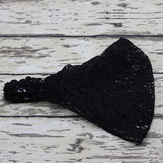 Flickors Mode Stretchig Bred Spets Pannband Turban Huvudduk Bandanas Hårband