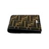 Fendi Ff Logo Monogram Double Fold Design Jacquard Fabric With Leather Wallet Men Wallet Brown 7M0169ALWKF0L3T