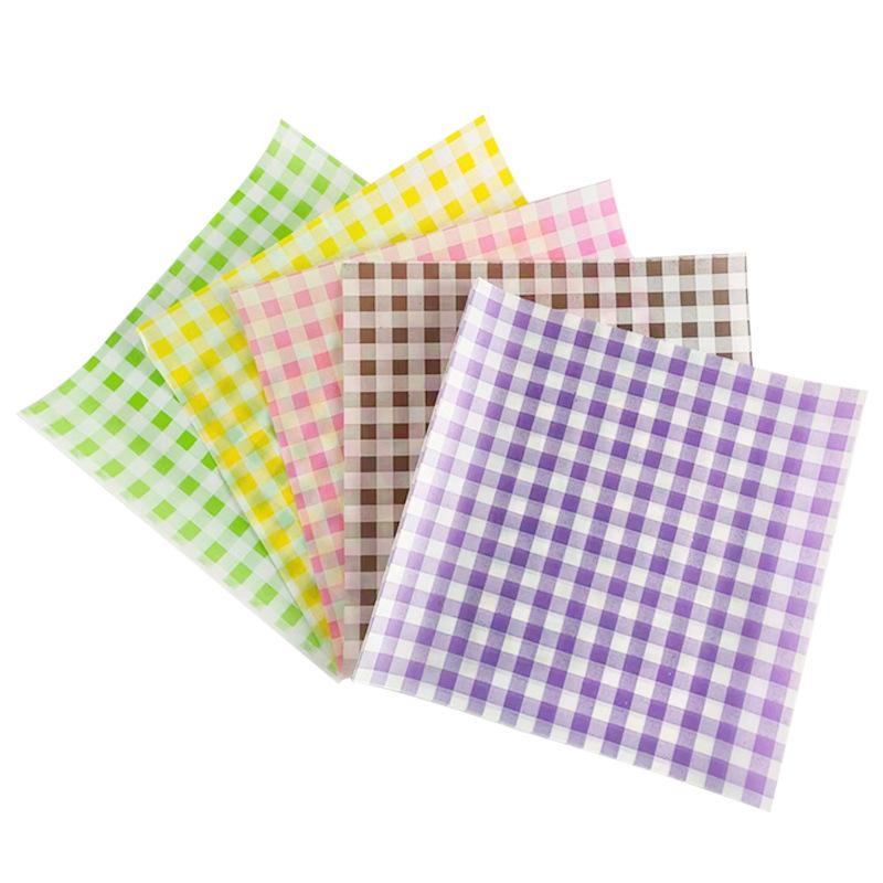 50Pcs Food Waxed Paper Oil-Proof Wax Paper Bread Sandwich Burger Fries Macarons Packaging Kitchen Baking Tool Packaging Decor