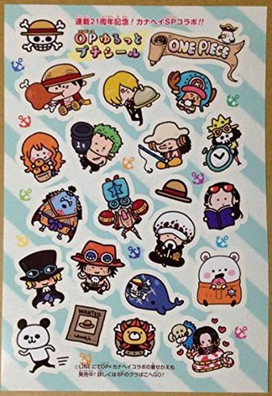 One Piece 21st Anniversary Mini Clear File Kanahei SP Collaboration Loose Petit Sticker for Weekly Shonen Jump Issue 34 Special Bonus Supplement &