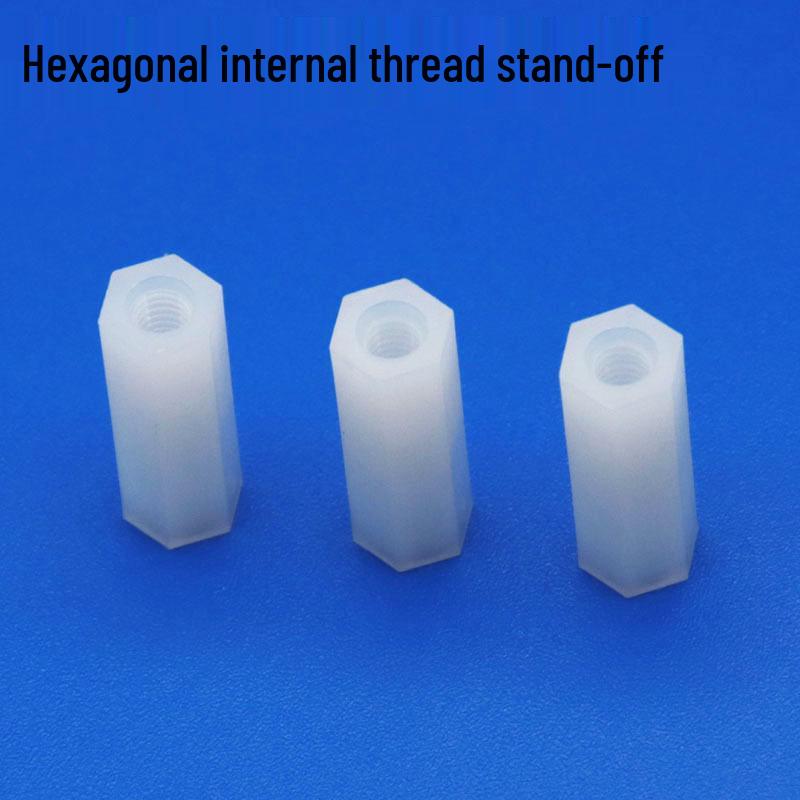 White M3 Nylon Double-Ended Standoff Hex Socket Threaded Plastic Spacer Stud
