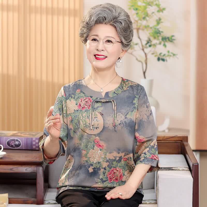 YUZHAOLIN Summer New Chinese Style Two-Piece Set for Moms