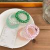Colorful Sweet Elastic Hair Tie Headwear Telephone Wire Hair Rope Spiral Cord Hair Ring  Lady