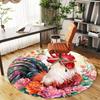 1PC rooster flowers Office Round Area Rug, Under Office Chairs Bedroom Living Room Home Decor, Carpet for Office -1110109