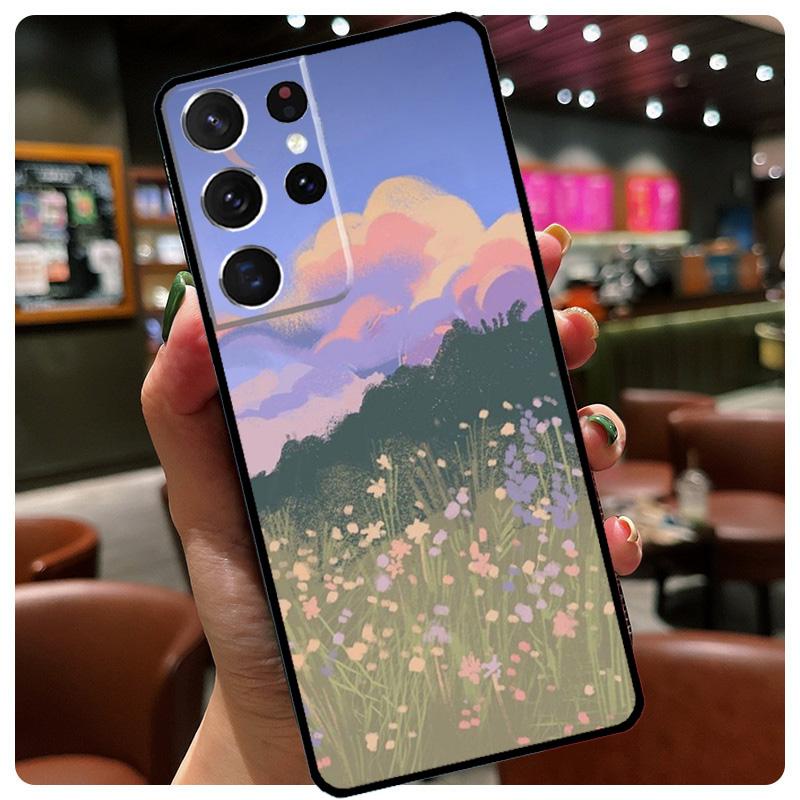 Claude Monet Garden Lotus Phone Case For Samsung Galaxy S25 S24 S23 S22 S21 S20 Ultra S9 S10 Plus S25 FE S24 FE Cover