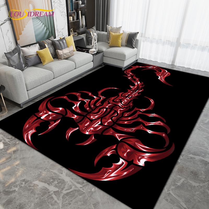 Skorpion Skorpion Bereichsteppich Groß, Teppich für Wohnzimmer Schlafzimmer Sofa Dekoration, Küche Badezimmer Fußmatte Rutschfeste Bodenmatte