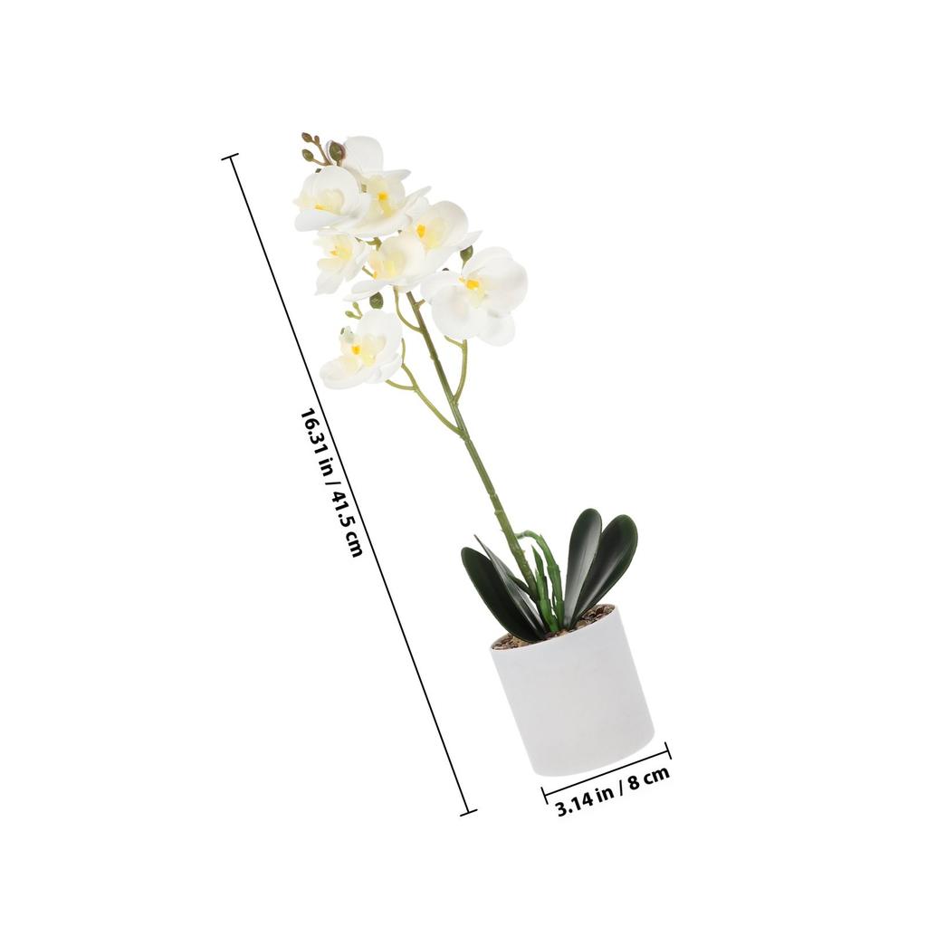 Premium Lifelike Artificial Phalaenopsis Orchid Potted Plant Decor for Living Room Office Kitchen Bedroom Study Desktop Home