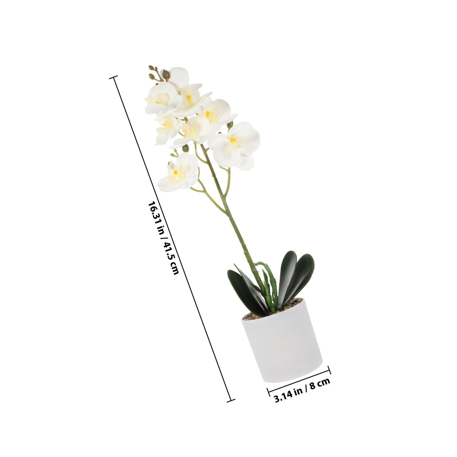 

Premium Lifelike Artificial Phalaenopsis Orchid Potted Plant Decor for Living Room Office Kitchen Bedroom Study Desktop Home белый