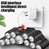Reflektor czołowy USB zasilany akumulatorem 11 diod LED Mocne światło Latarka czołowa Wodoodporny Wbudowany akumulator Latarka wędkarska Latarnia zewnętrzna