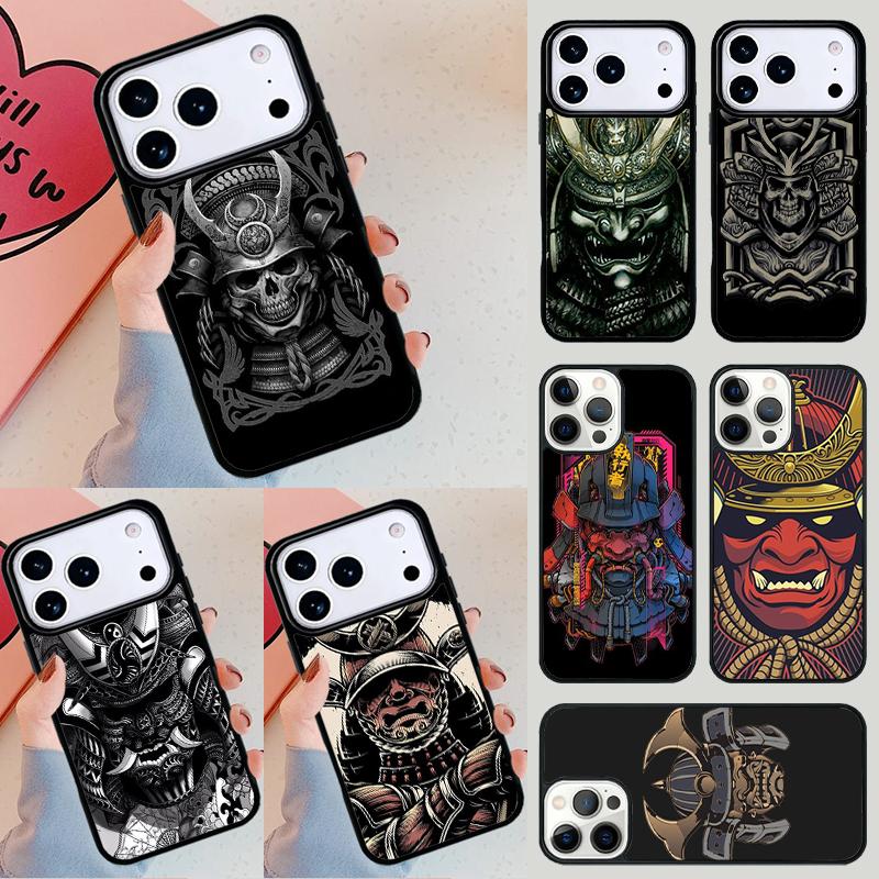 Samurai Mask Helmet soft Phone Case For iPhone 17 Air 14 15 13 12 Max Cover For Apple 16e 11 Pro Max Plus Coque