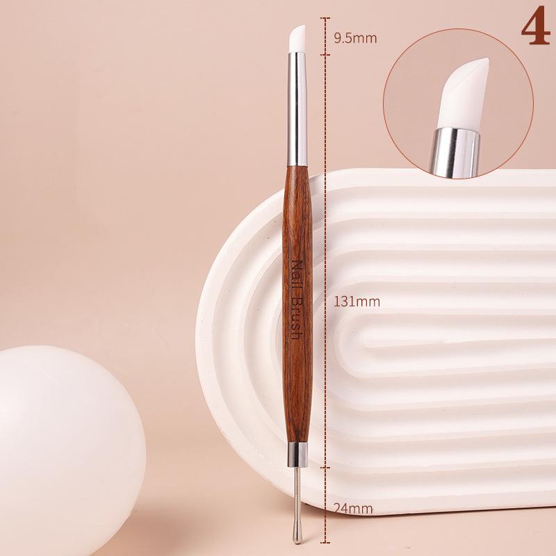 1/5Pcs Double-Ended Silicone Press Pen Flower Painting Brush Nail Supplies Carving Glue Diy Manicure Tips Nail Art Tool