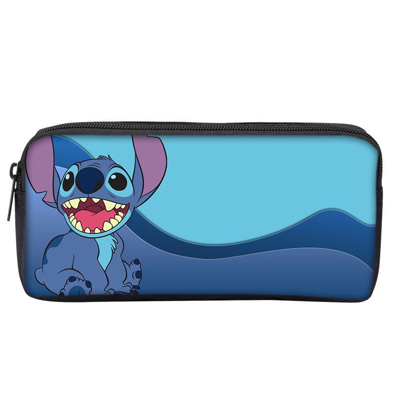 Anime Peripheral Stitch Stitch Pencil Bag Single Layer Pencil Bag Student Children'S Stationery Bag Cartoon Printing Pencil Bag