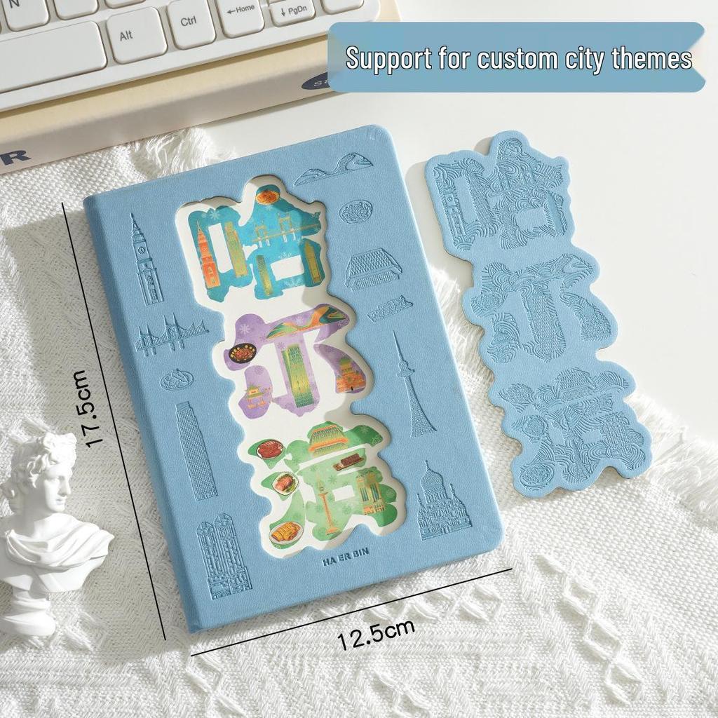Collezione di Timbri e Diario delle Attrazioni Turistiche – Libro Bianco Creativo con Check-In Magnetico Portatile