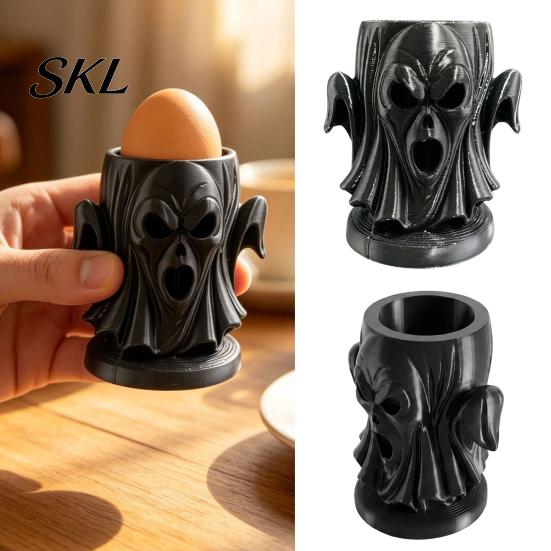 3D Horror Ghost Figure Printed Egg Holder, Multi-Functional Tray Ornaments for Storage And Durable Desktop Decoration, Halloween Theme Stable