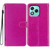 For Honor 400 Lite 5G Wallet Case Glitter Anti-Scratch Leather Stand Phone Cover with Strap