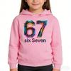 Sweat à capuche pour enfant Motif amusant 67 Doublé polaire Garçon Décontracté Sport Sweat à capuche Pull Haut