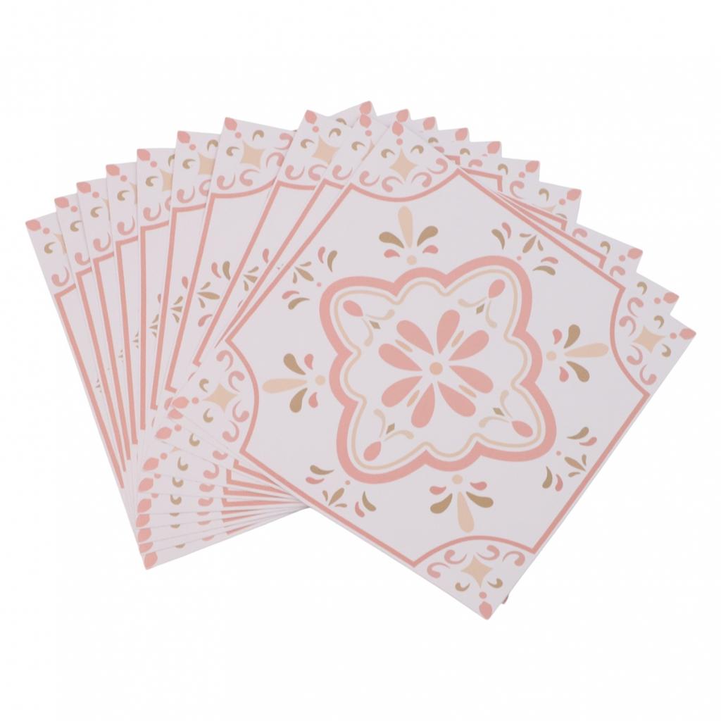 Pink Pattern Stickers Waterproof Tile Stickers Waterproof And Oil-proof