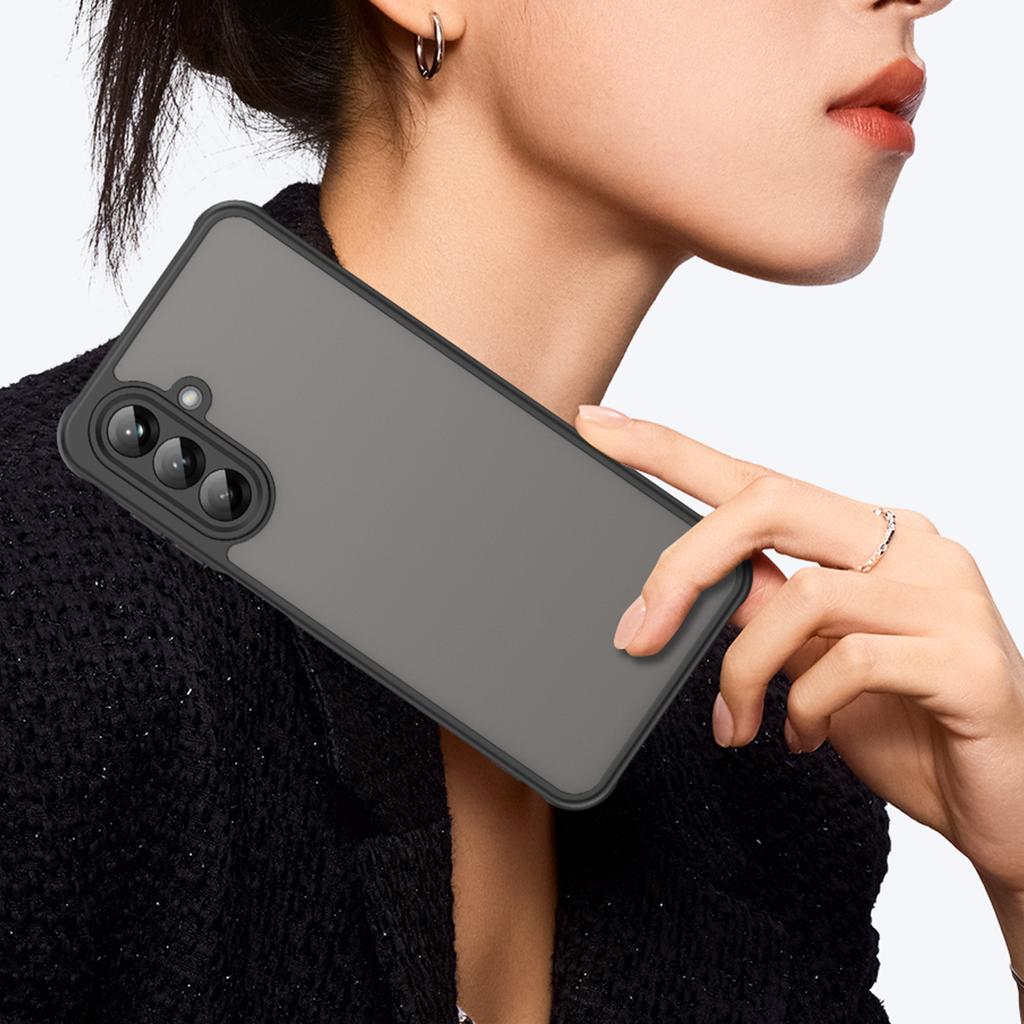 For Samsung Galaxy A26 5G Case with Screen Film WANLONFENG FD Series Skin Touch TPU PC Phone Back Cover