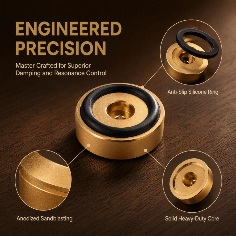 Gold Cutting Board Feet 40 * 10mm Amplifier Feet Durable Anti Vibration Feet Kitchen Blocks