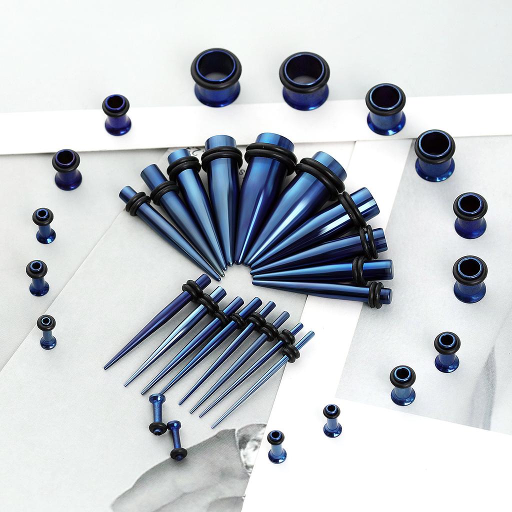 Edelstahl Spitzer Kegel Einzelhorn Ohrdehner Set 36 Stück Mehrfarbig Ohrmuschel Ohrdehner Piercing Schmuck