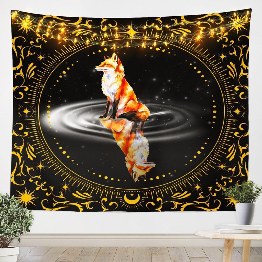 3D Horse Tapestry,Purple Butterfly Lavender Floral Wall Hanging Art For Kids Girls Women Teens Room Decor,Wild Animals Botanical