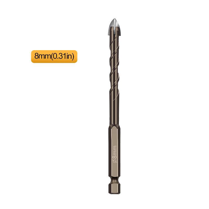 Hex Shank Spiral Groove Cross Alloy Drill Bit for Ceramic, Glass, Tile & Vitrified Tile.