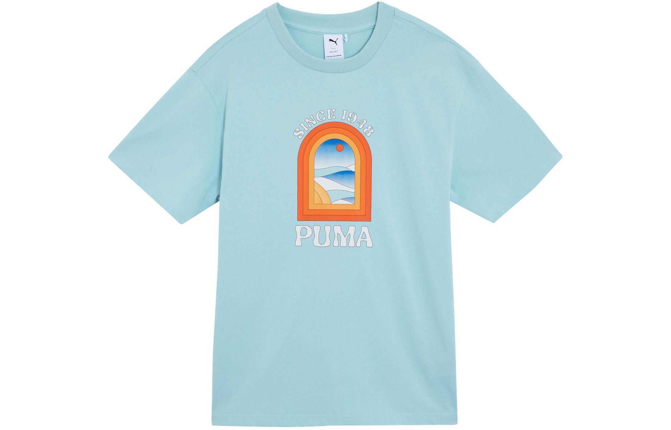 PUMA T Shirt Unisex Light Aqua Green 628235-22 M