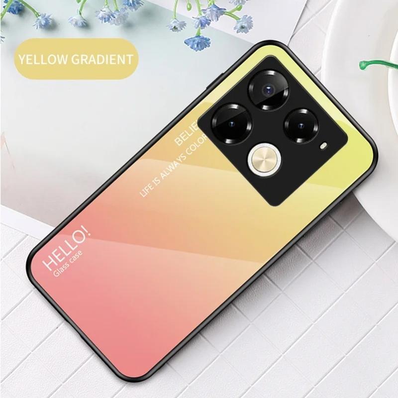 

Защитный чехол из закаленного стекла с градиентом для Infinix Note 40 Pro 30 Infinix Hot 40 Pro 40i 30i 20s 20i Smart 8 7, глянцевый чехол Infinix Hot 40 Pro жёлтый/розовый
