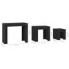  Coffee Tables That Slide Under Each Other, 3 Pcs., Black