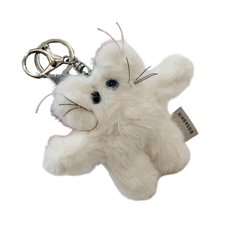 Cartoon Bear Pendant Keychain Plush Dolls Fashion Bag Ornaments Keyring for Keys
