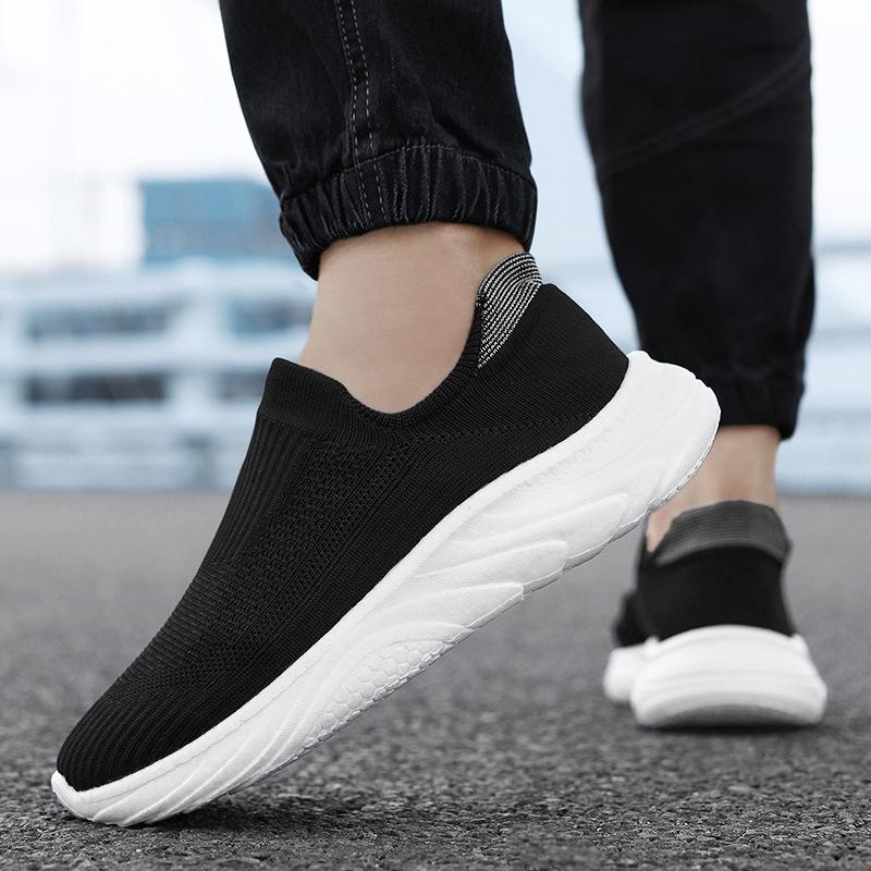 Shoes, men's and women's 25 spring casual shoes, flying weave running shoes, soft-soled couple shoes, trendy one-foot slippers