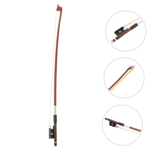 NUOBESTY 1/16 Scale Violin Bow with Wooden Round Stick and Natural Horsehair, Well-Balanced, Student Practice Replacement, 44 x 3 x 1.3 cm, Assorted C