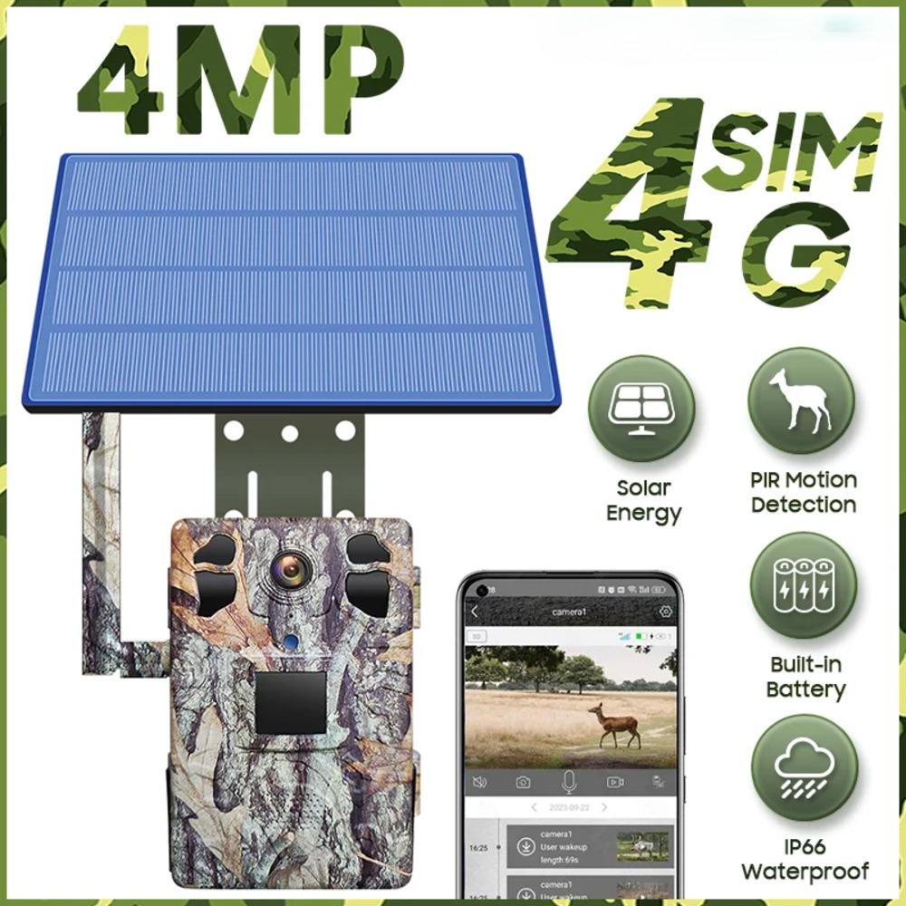 

4MP 4G SIM Solar Hunting Trail PIR Motion Detection Large Capacity Battery Outdoor Night Vision Wildlife Camera верблюд