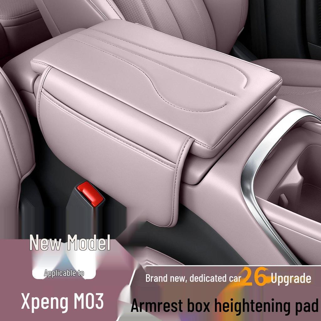 XPeng MONA M03 Console Armrest Heightening Pad Leather Case Car Interior Protection Accessories