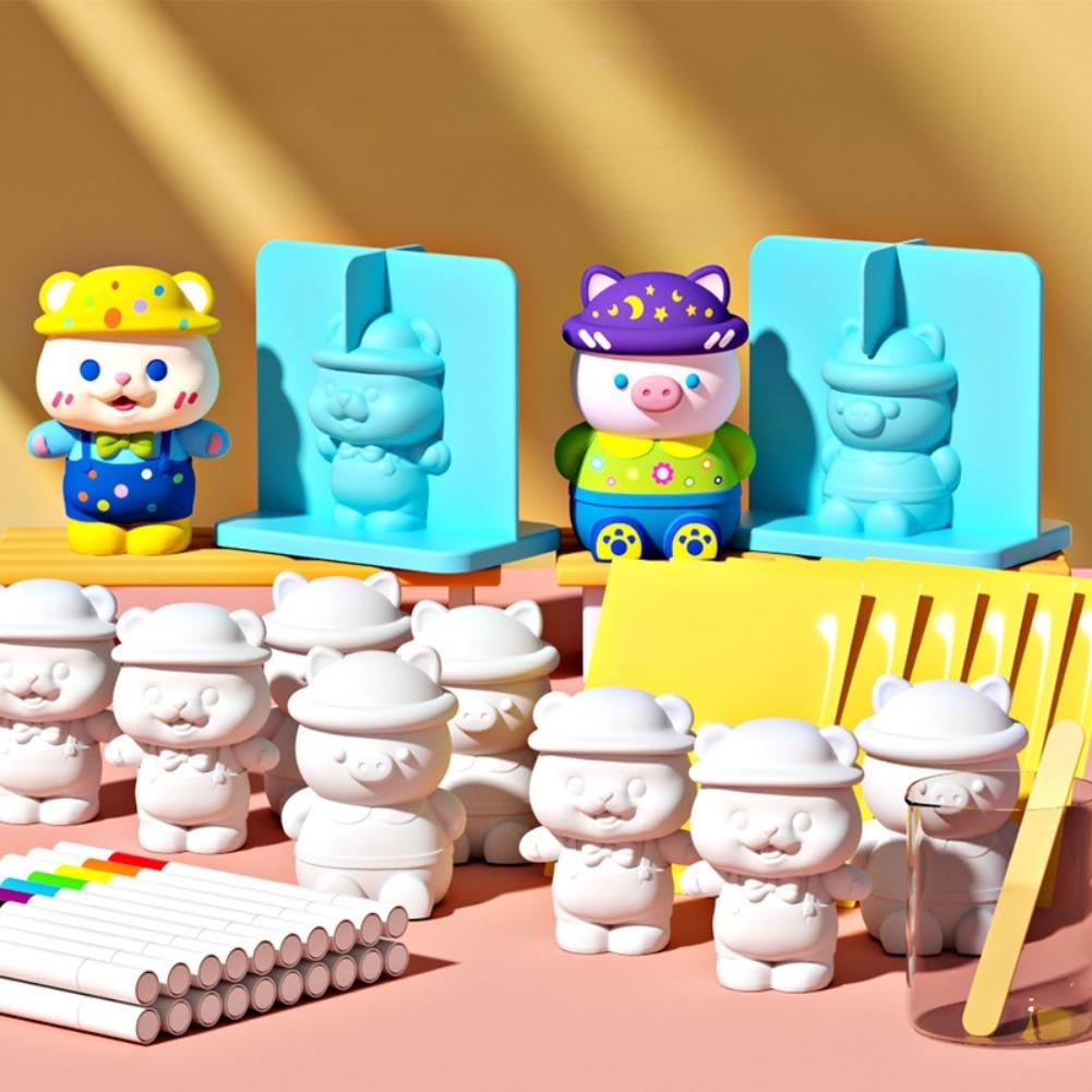 Plaster Graffiti Set DIY Creative Painting Gypsum Powder Craft Kit Children Kids Toys Molds Paints Tools Art Activity Gift