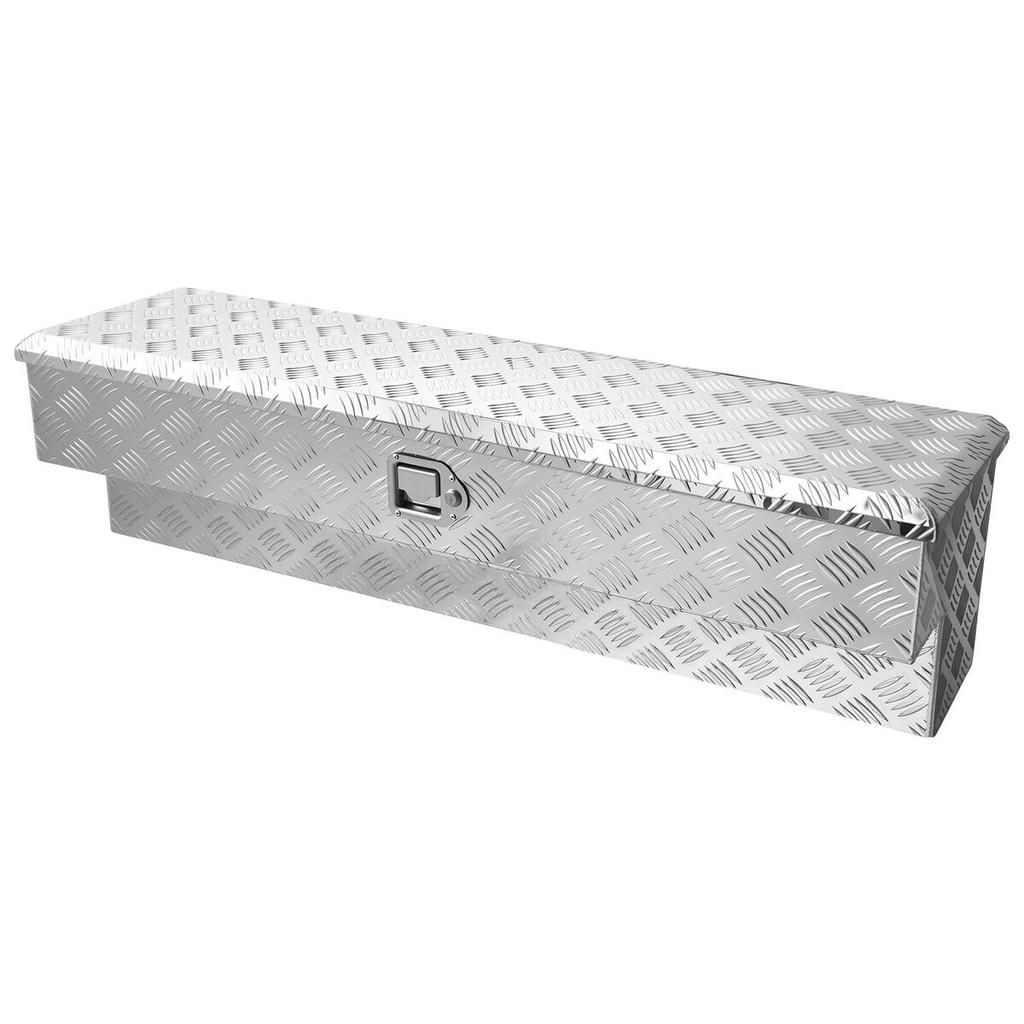 Truck Bed Tool Box, Heavy Duty Aluminum Tool Box with Tread Patterns, Storage Toolbox Chest Organizer with Lock and Key, Ideal for Pickup, Truck Bed,