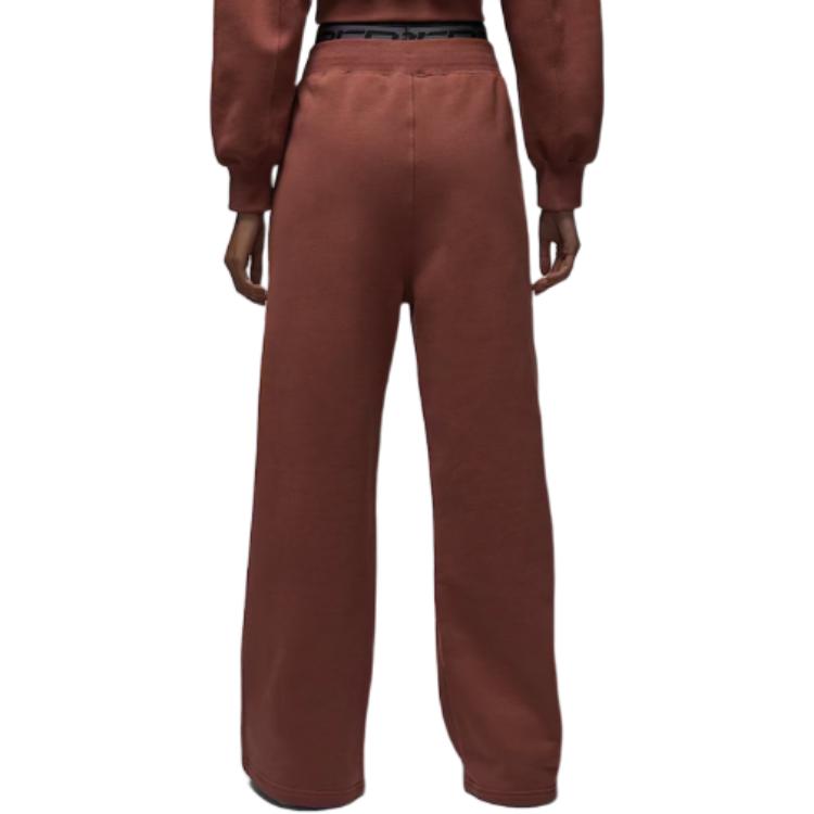 Jordan Flight Fleece FW24 Fleece Calças Largas da Moda com Cordão Soltas Casuais Femininas Parte de baixo Marrom FV7156231