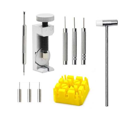 Watch Repair Tool Set: Leather/Steel Band Shortener with Punch, Hammer, Band Remover, Cross Base