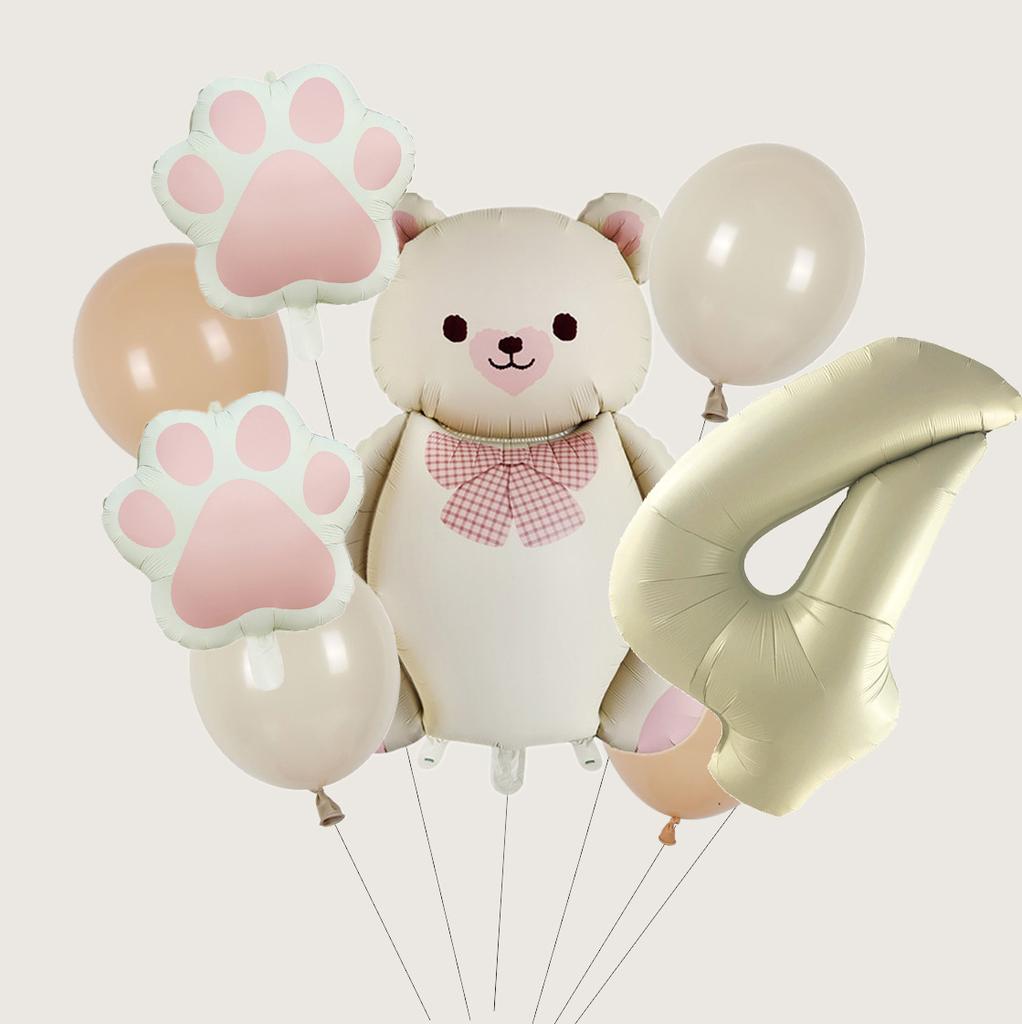 Matt Pandaavtryck Aluminiumfolieballong Första Födelsedagen Baby Födelsedagsplats Dekoration Set Tecknad Fest