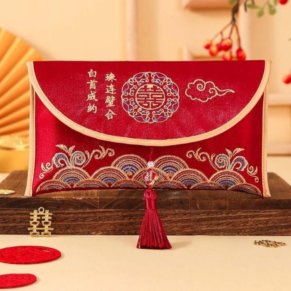 Brocade Cloth Tassel 2026 Money Pocket Spring Festival New Year Money Bag Lady Girls Women