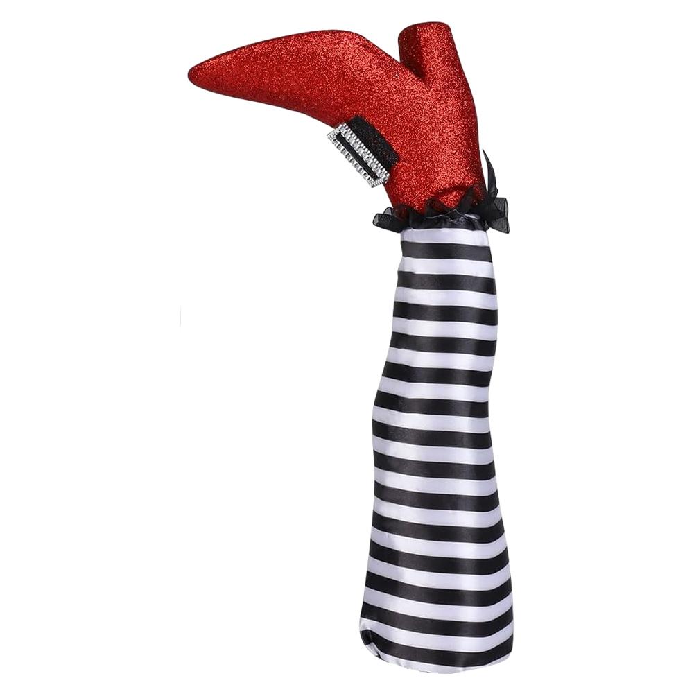 Halloween Wicked Witch Leg Decorations Funny Upside Down Witch Leg Prop Decoration for Front Door Haunted House